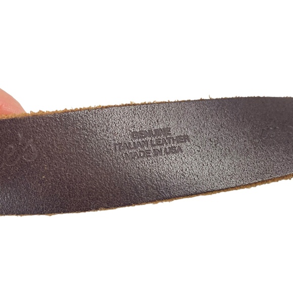 CANDIE’S Leather Belt Triple Ring Buckle Distressed Brown Y2K - Picture 7 of 8